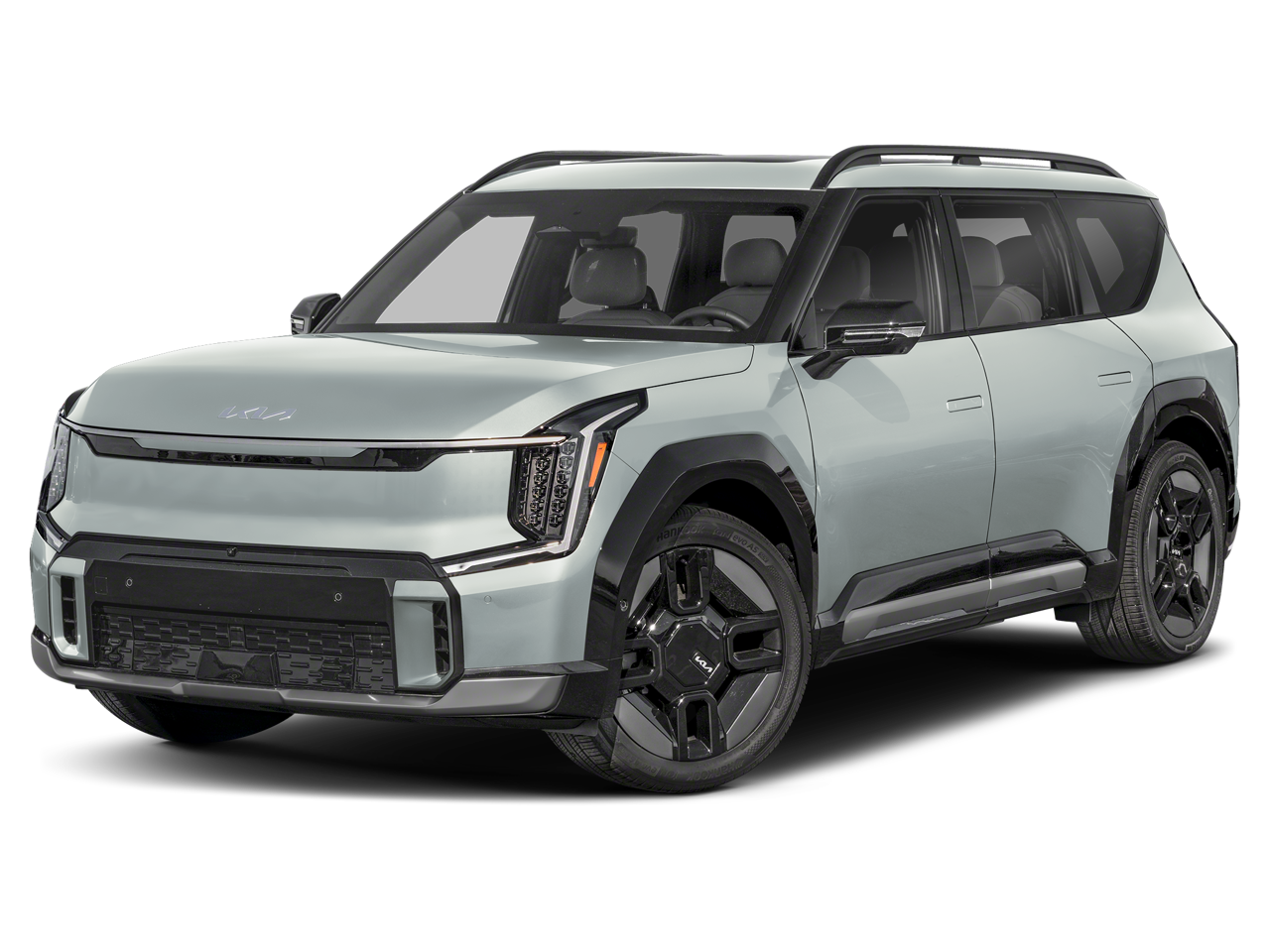 2024 Kia EV9 GT-Line in Ivory — front three-quarter view