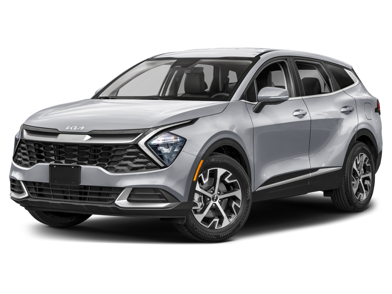 2025 Kia Sportage EX in Silver — front three-quarter view