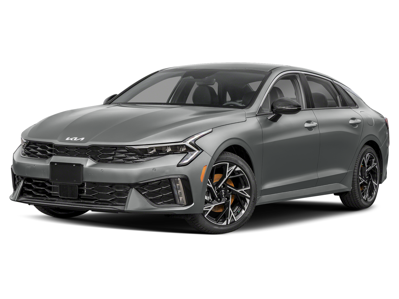 2026 Kia K5 GT-Line in Steel — front three-quarter view