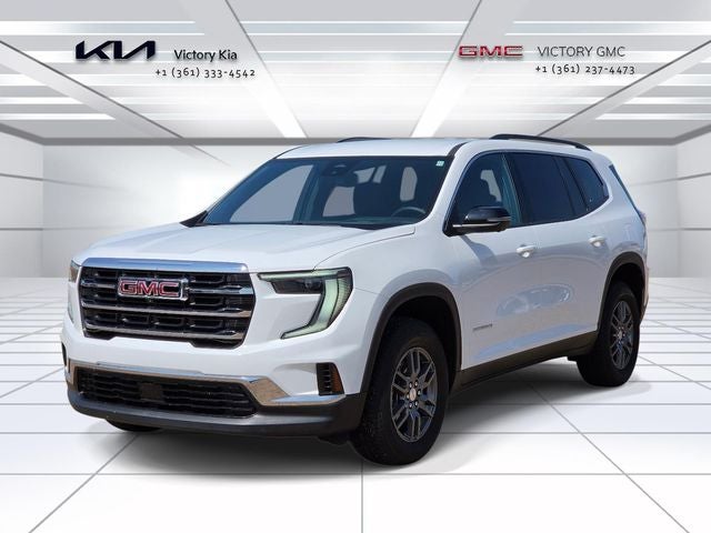 2025 GMC Acadia Elevation in Summit White — front three-quarter view