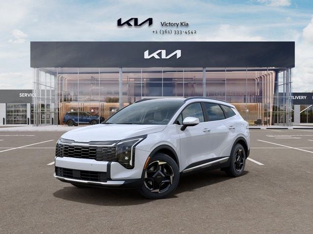 2026 Kia Sportage EX in Glacier White — front three-quarter view