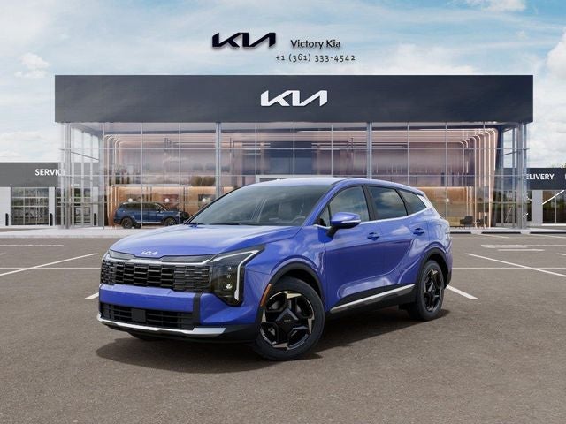 2026 Kia Sportage EX in Blue — front three-quarter view