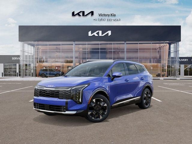 2026 Kia Sportage SX-Prestige in Blue — front three-quarter view