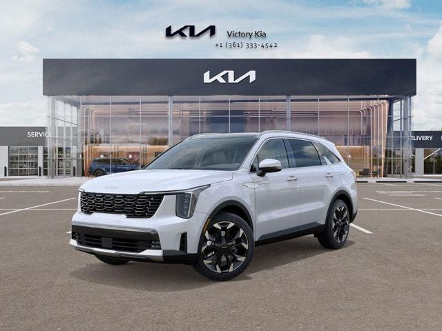 2026 Kia Sorento EX in Glacier White — front three-quarter view