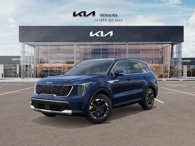 2026 Kia Sorento S in Midnight — front three-quarter view