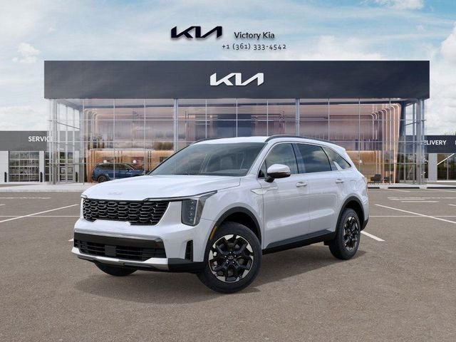 2026 Kia Sorento S in Glacier White — front three-quarter view