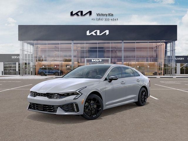 2026 Kia K5 GT-Line in Gray — front three-quarter view