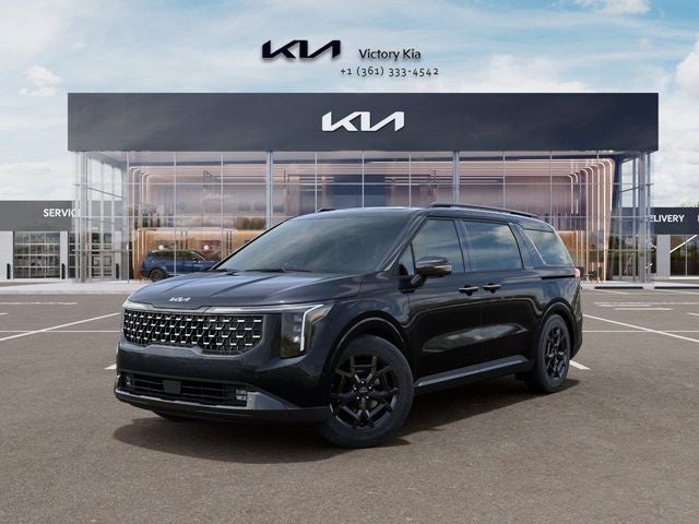 2026 Kia Carnival SX in Panthera Metal — front three-quarter view